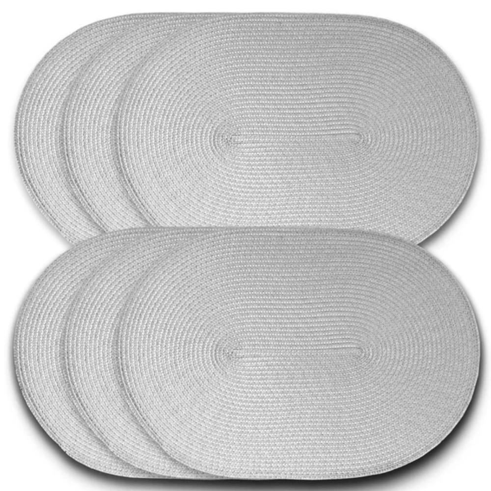 Set of 6 silver Placemats - Picture 1 of 6